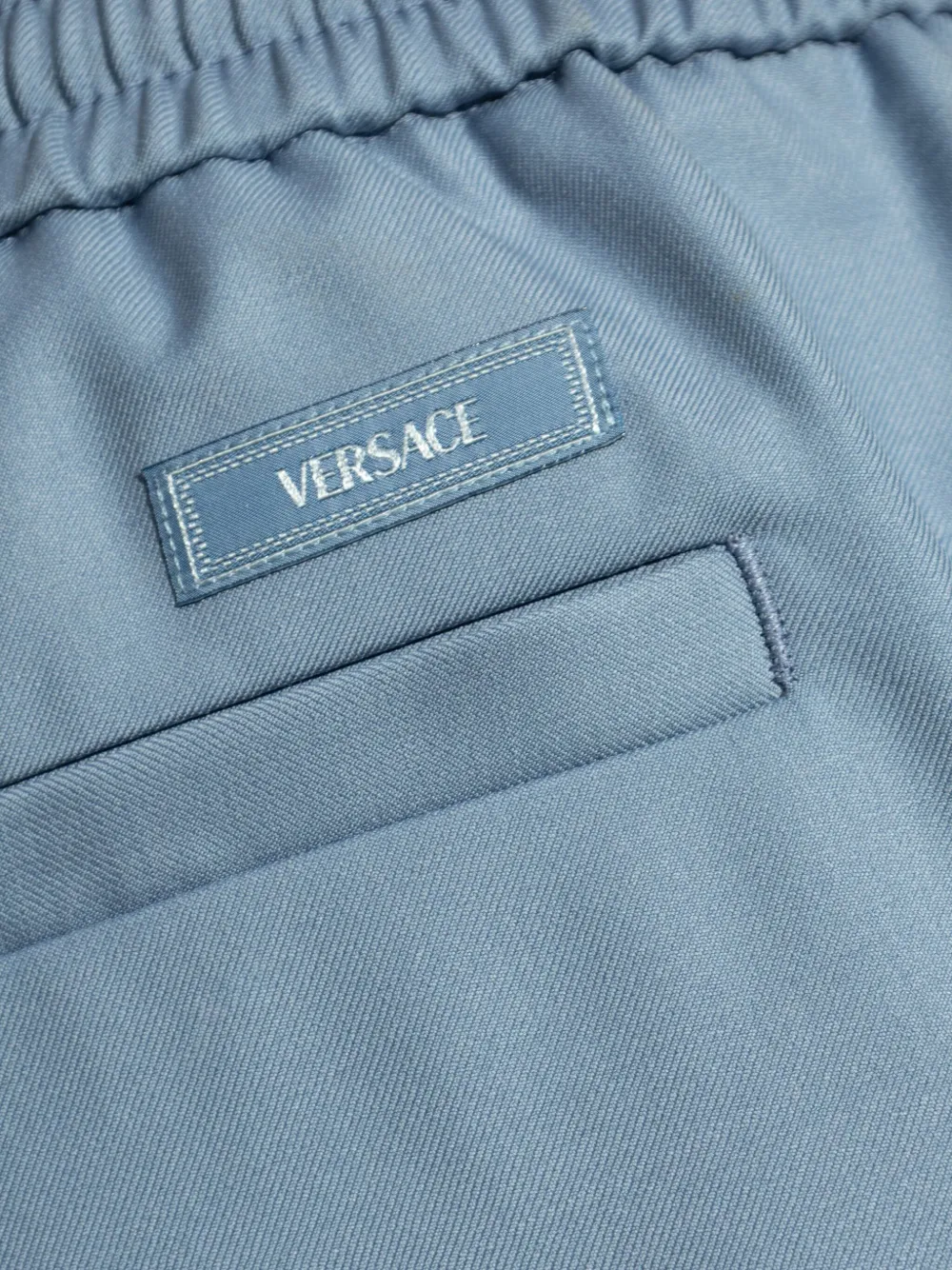 Versace Broek met elastische tailleband Blauw