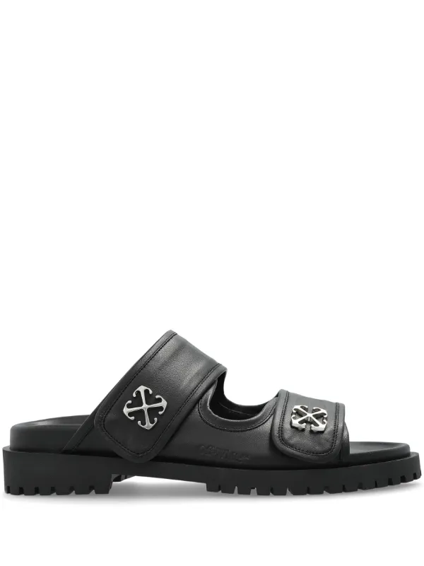 サンダル Off-White Black This That Slides Off-white This That Embossed Rubber Slides In Black | ModeSens