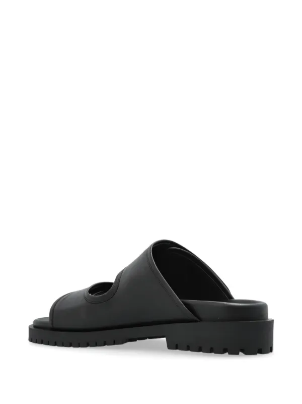 Off-White logo-detail Slides | Black | FARFETCH