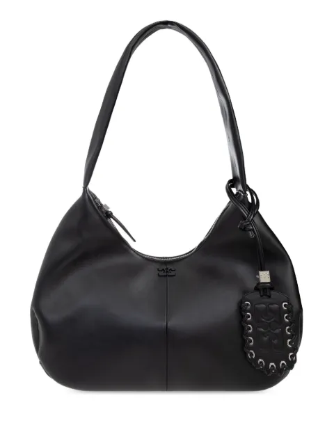 GANNI tonal-logo plaque shoulder bag 