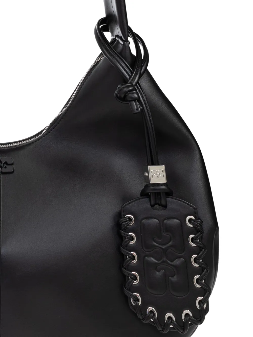 GANNI ロゴプレート ショルダーバッグ | ブラック | FARFETCH JP