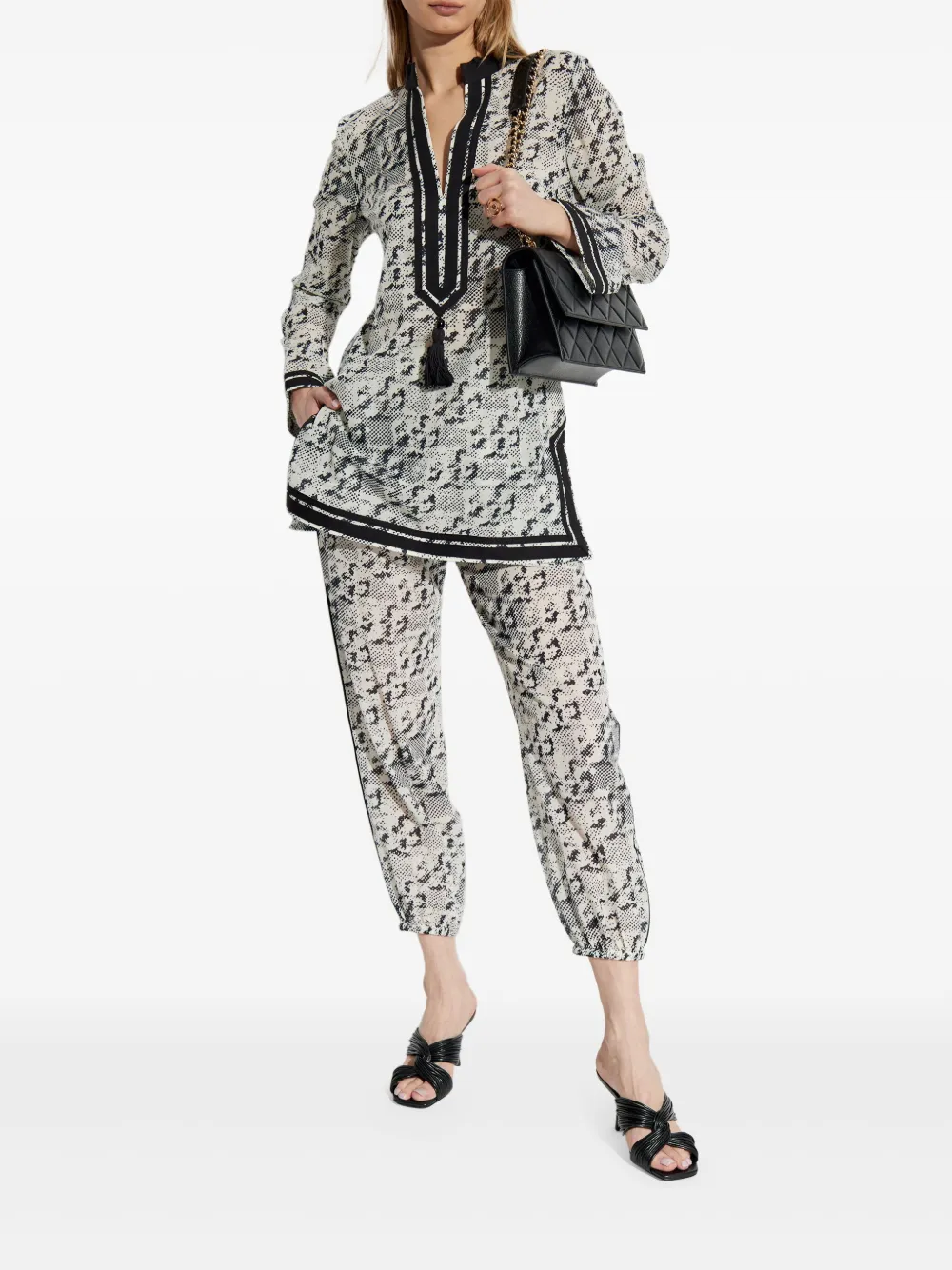 Tory Burch monogram blouse - Wit