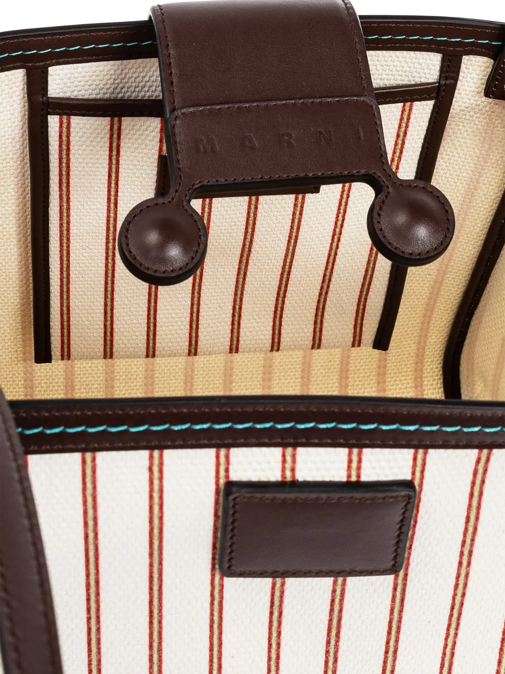 Marni Gestreepte shopper Wit