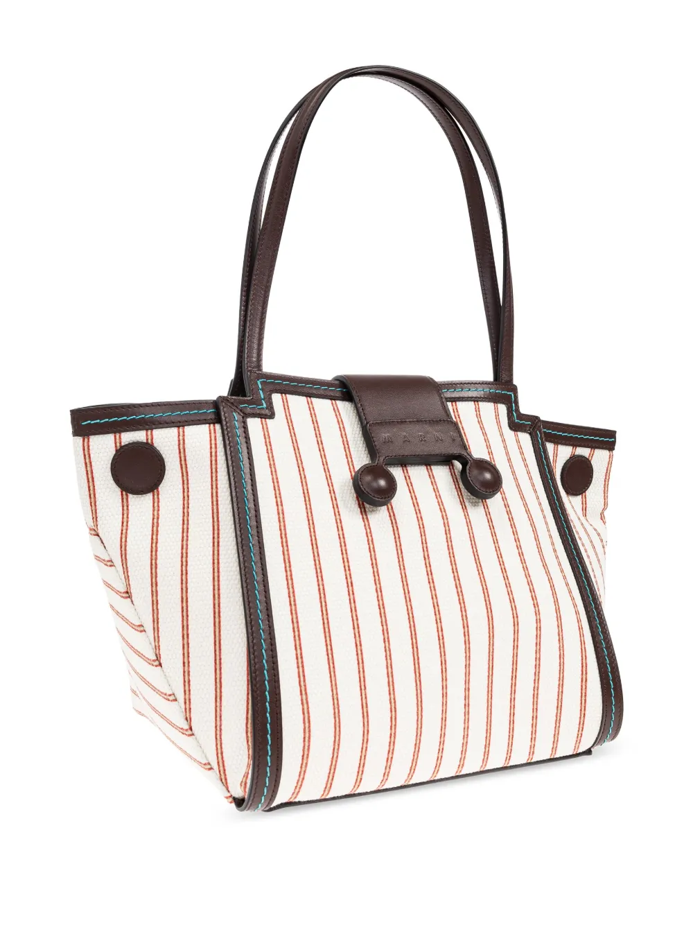 Marni Gestreepte shopper Wit