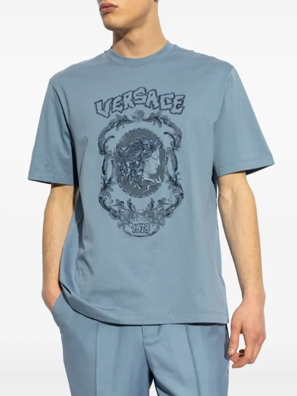 Versace graphic-print T-shirt Blue FARFETCH IN