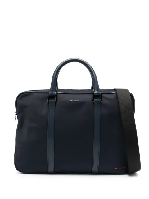 Kiton logo-plaque briefcase