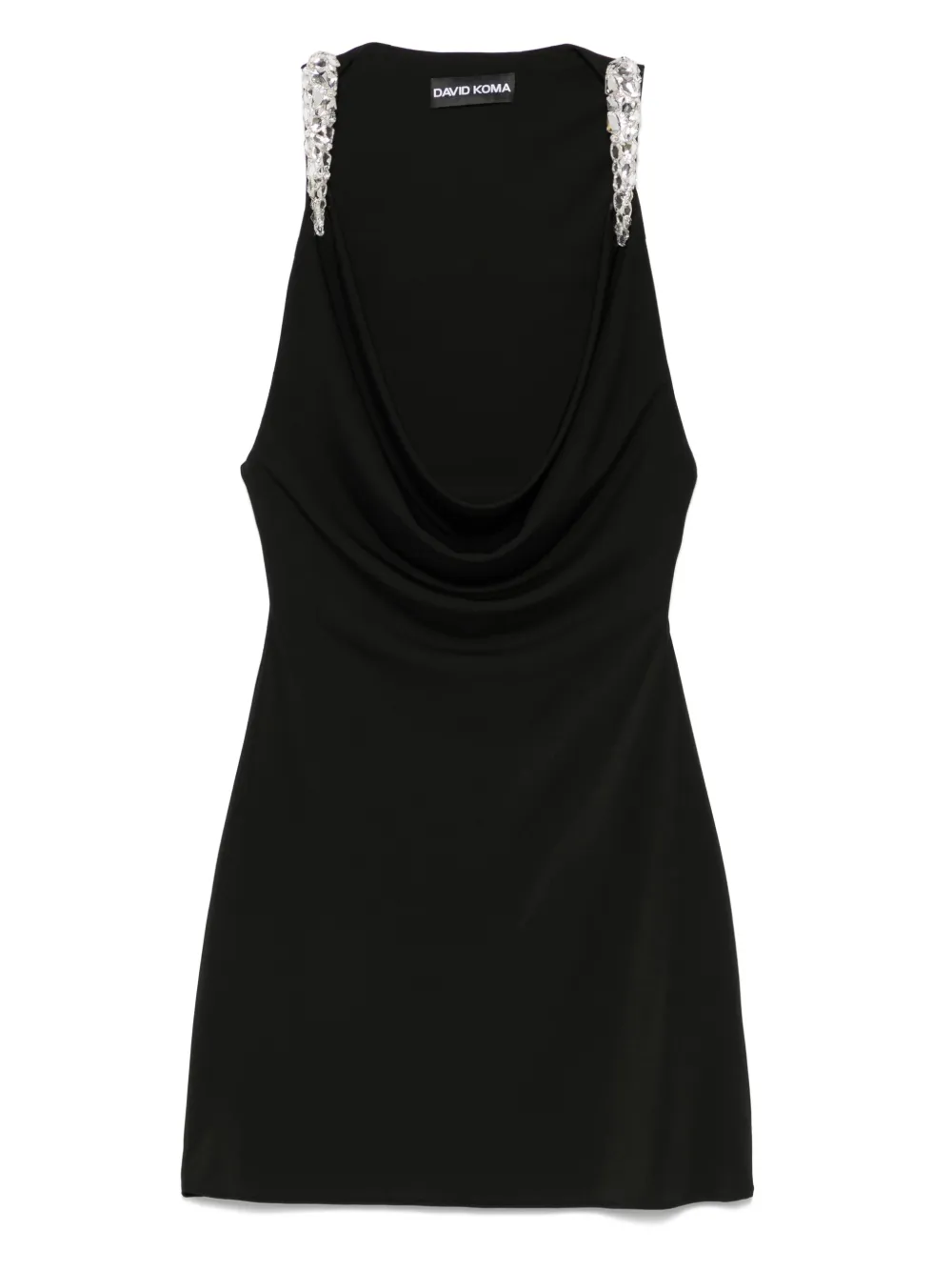 crystal-claws cowl-neckline mini dress