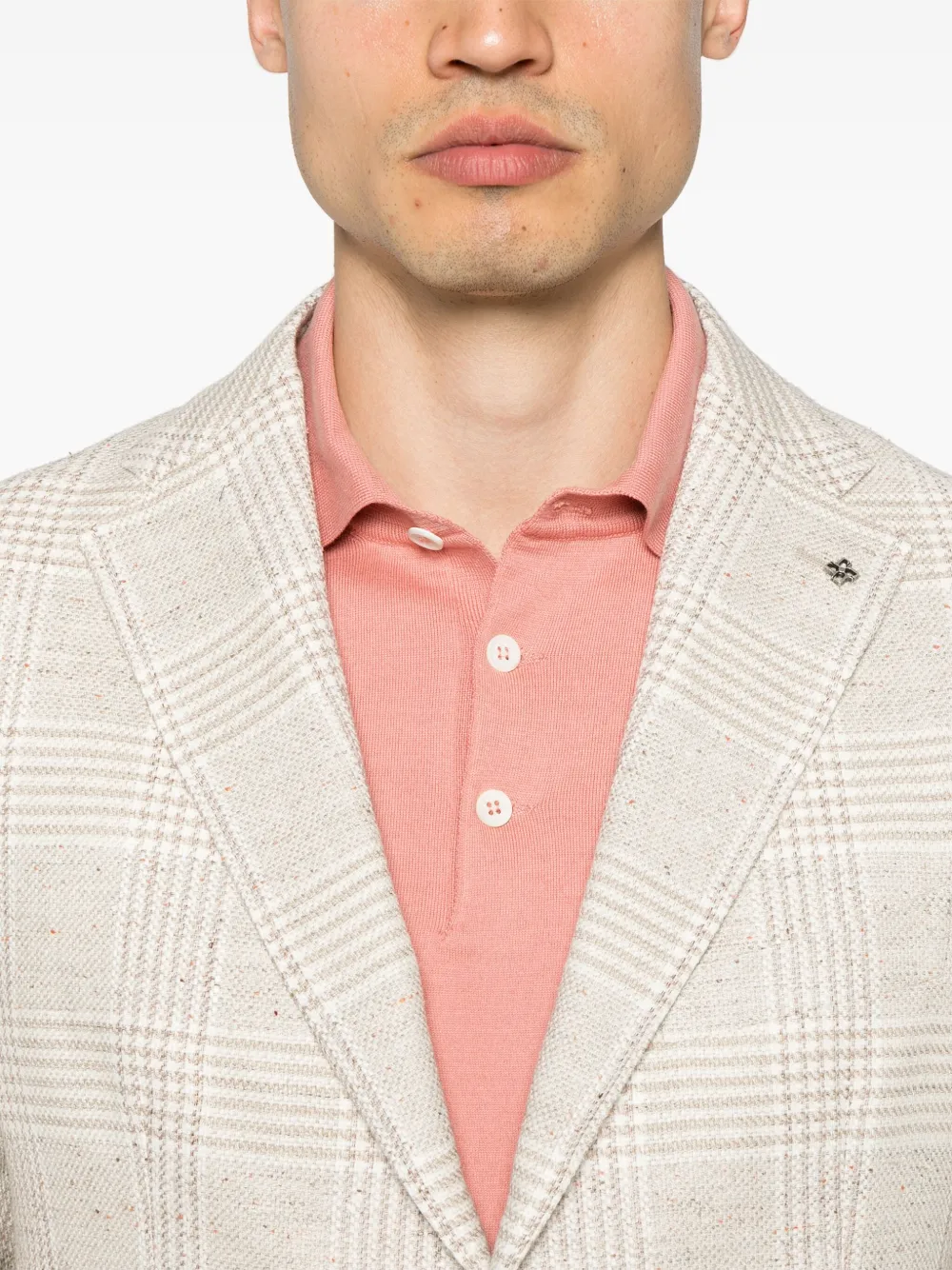 Tagliatore Geruite blazer Beige