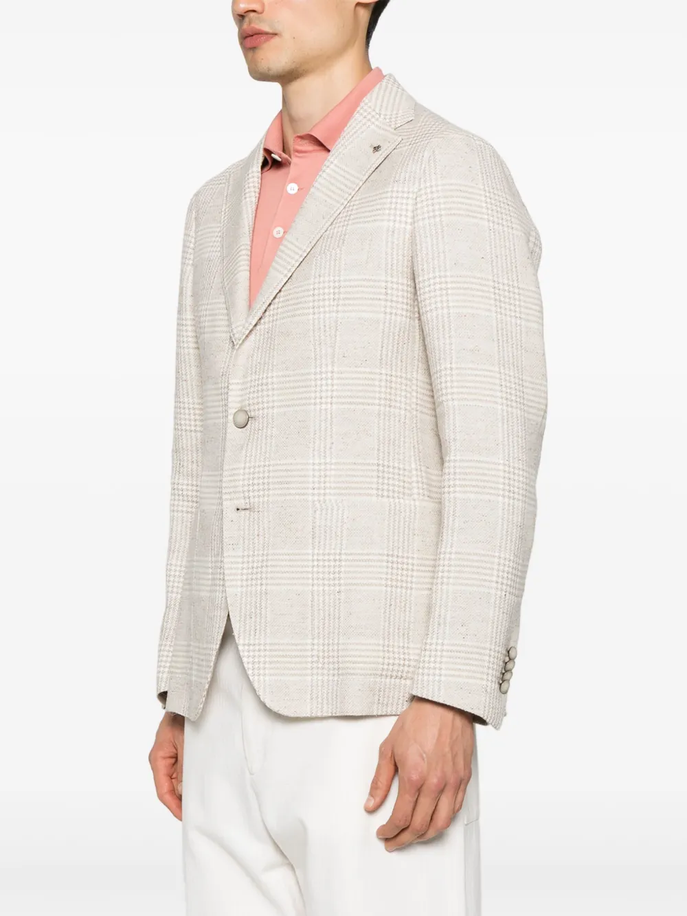 Tagliatore Geruite blazer Beige
