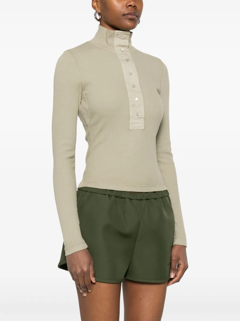 Gucci Geribbeld katoenen T-shirt Beige