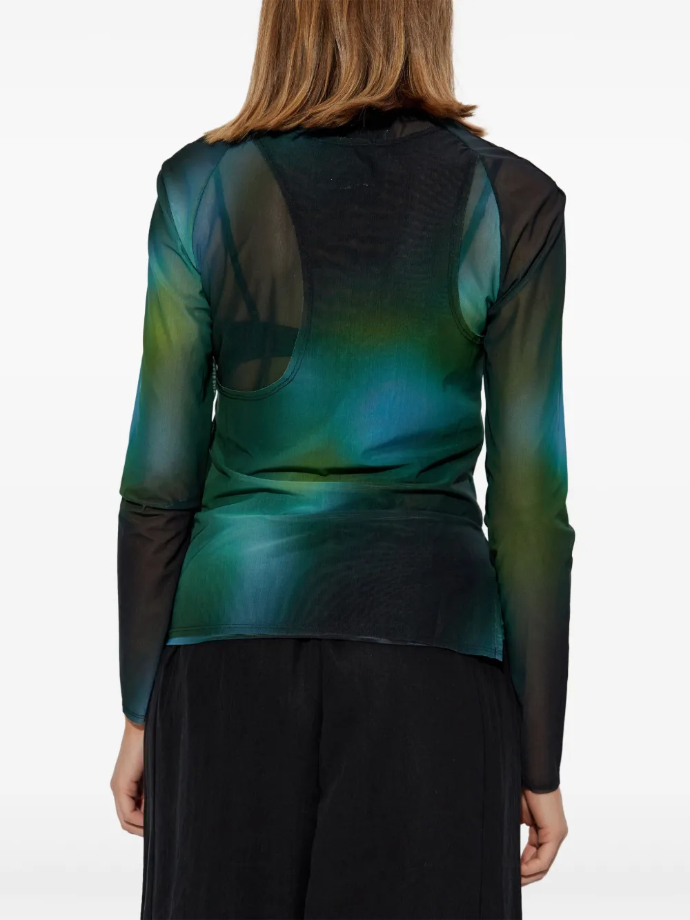 Y-3 Gradient Long-sleeve Top In Green