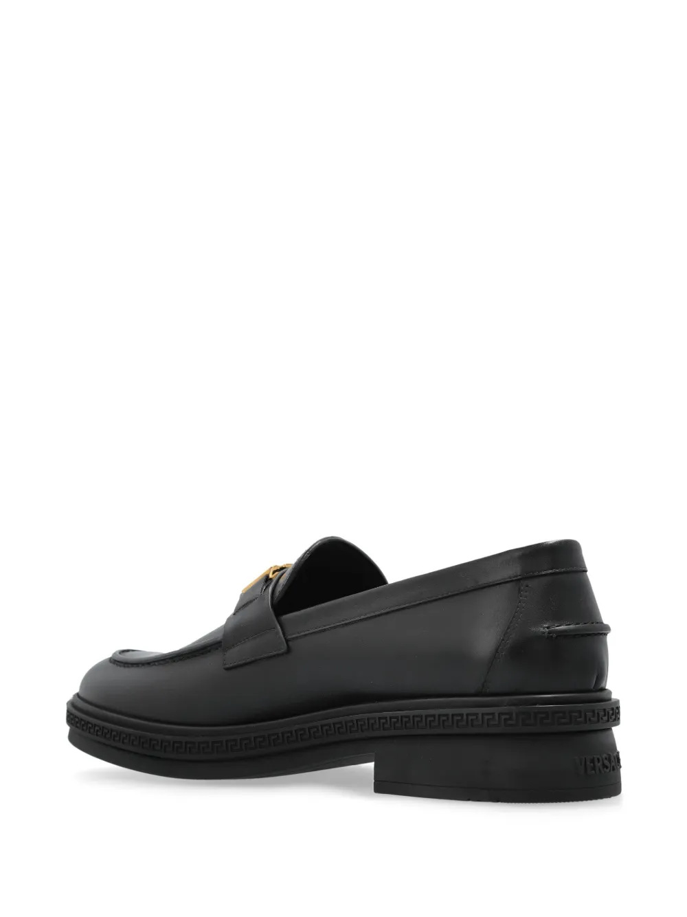 Versace Greca Loafers In Black