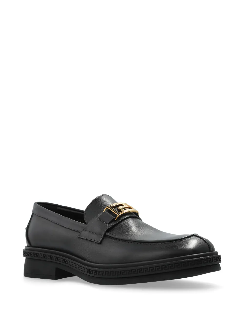 Versace buckle-detail loafers - Zwart