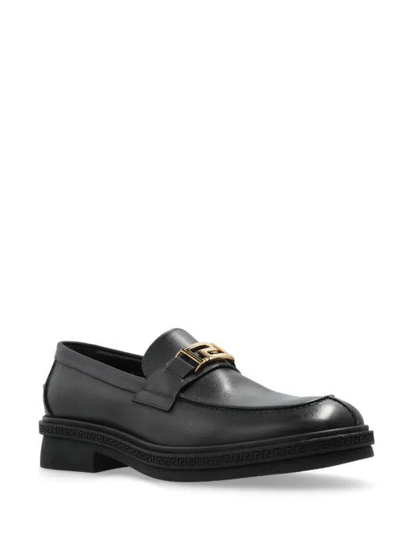 Versace buckle-detail Loafers | Black | FARFETCH