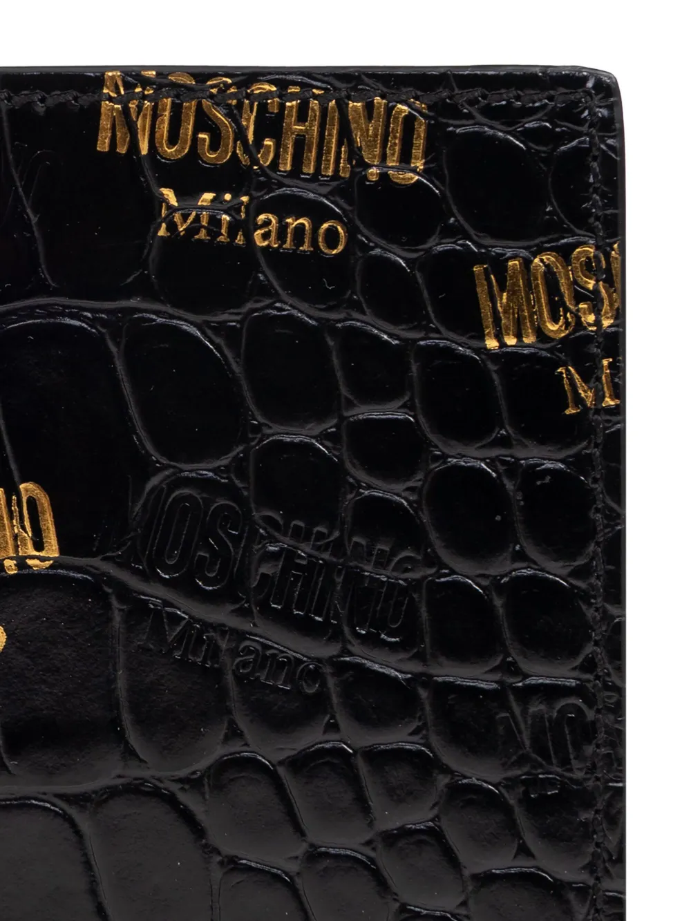 Moschino Portemonnee met logo-reliëf Zwart