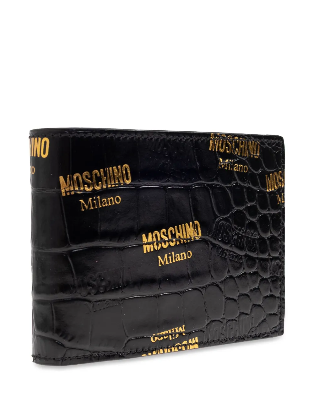 Moschino Portemonnee met logo-reliëf Zwart
