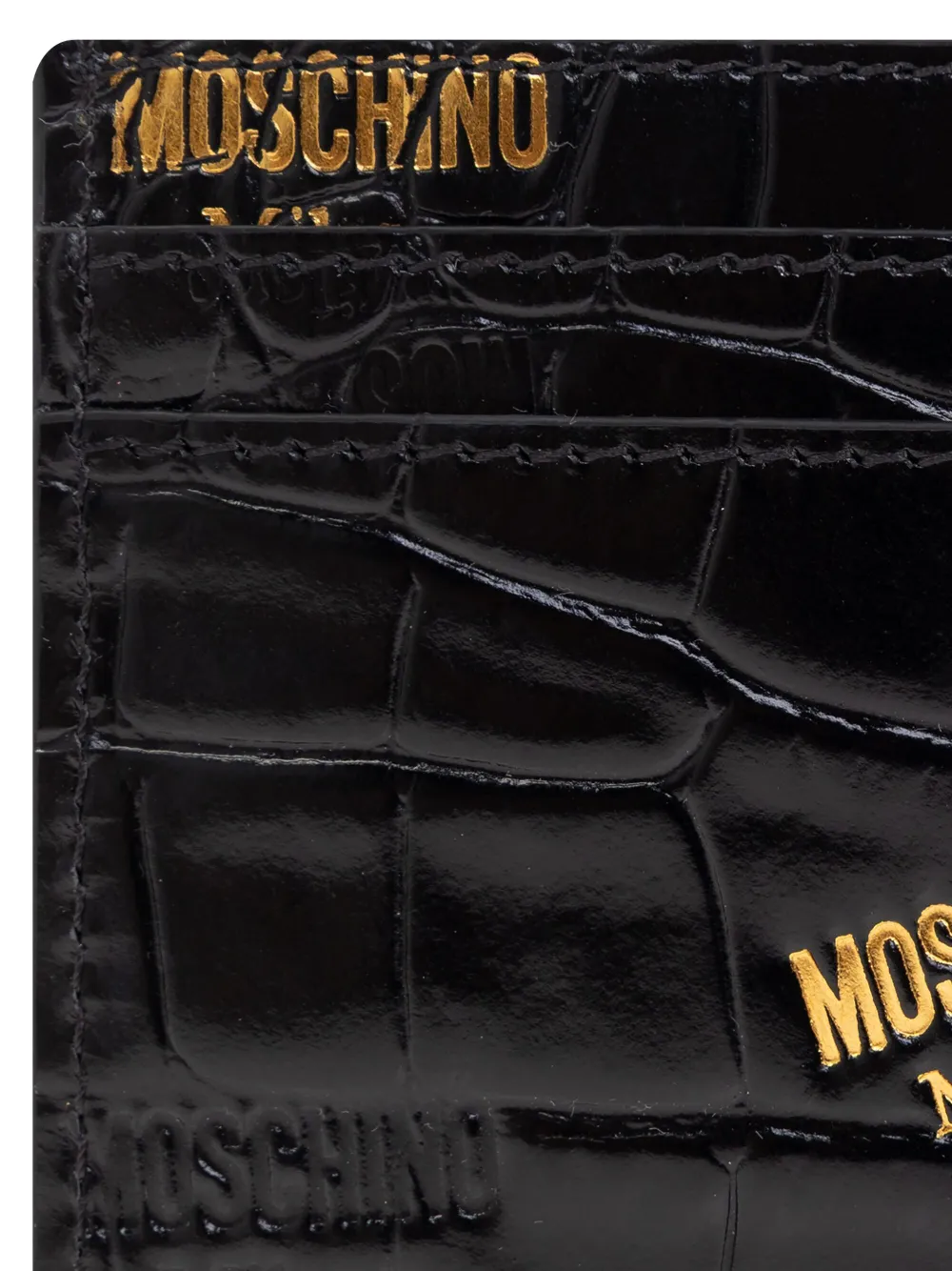 Moschino Pasjeshouder met logo-reliëf Zwart
