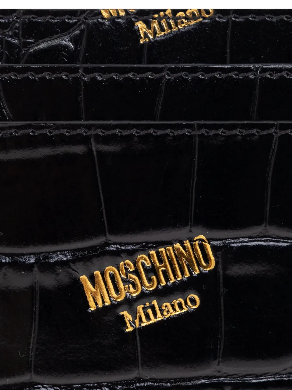 Moschino Pasjeshouder met logo-reliëf Zwart