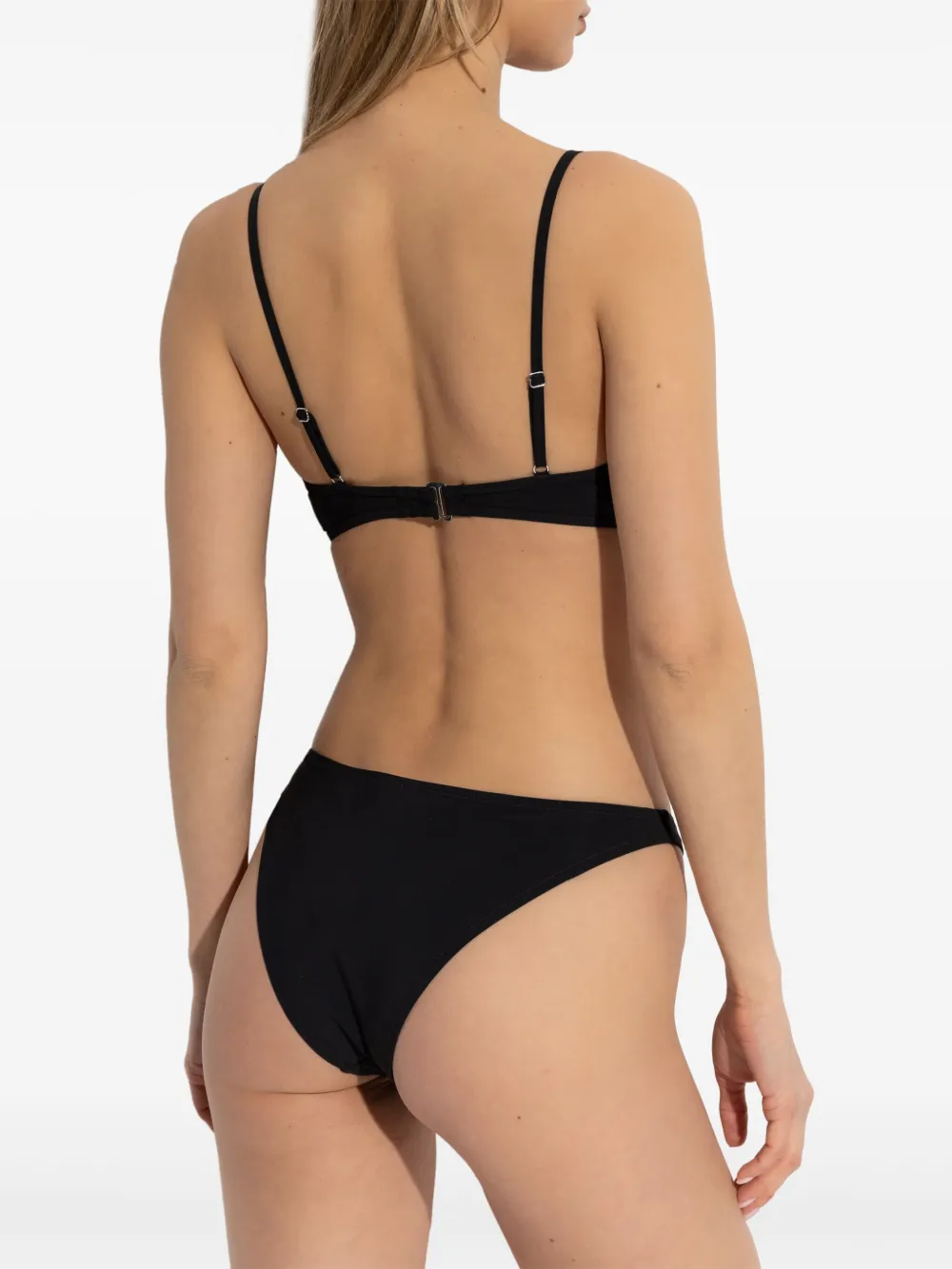Tory Burch Sheer Panel Bikini Top In 黑色