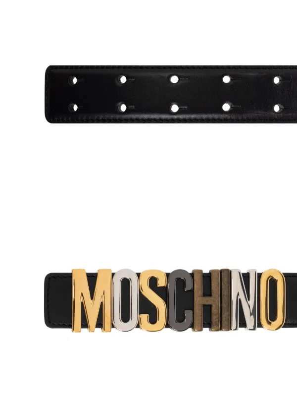 MOSCHINO ロゴベルト Moschino ロゴ ベルト | ブラック | FARFETCH JP