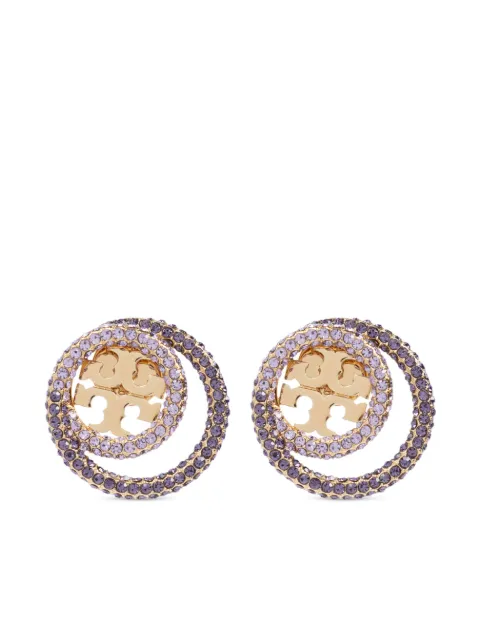 Tory Burch aretes con placa del logo