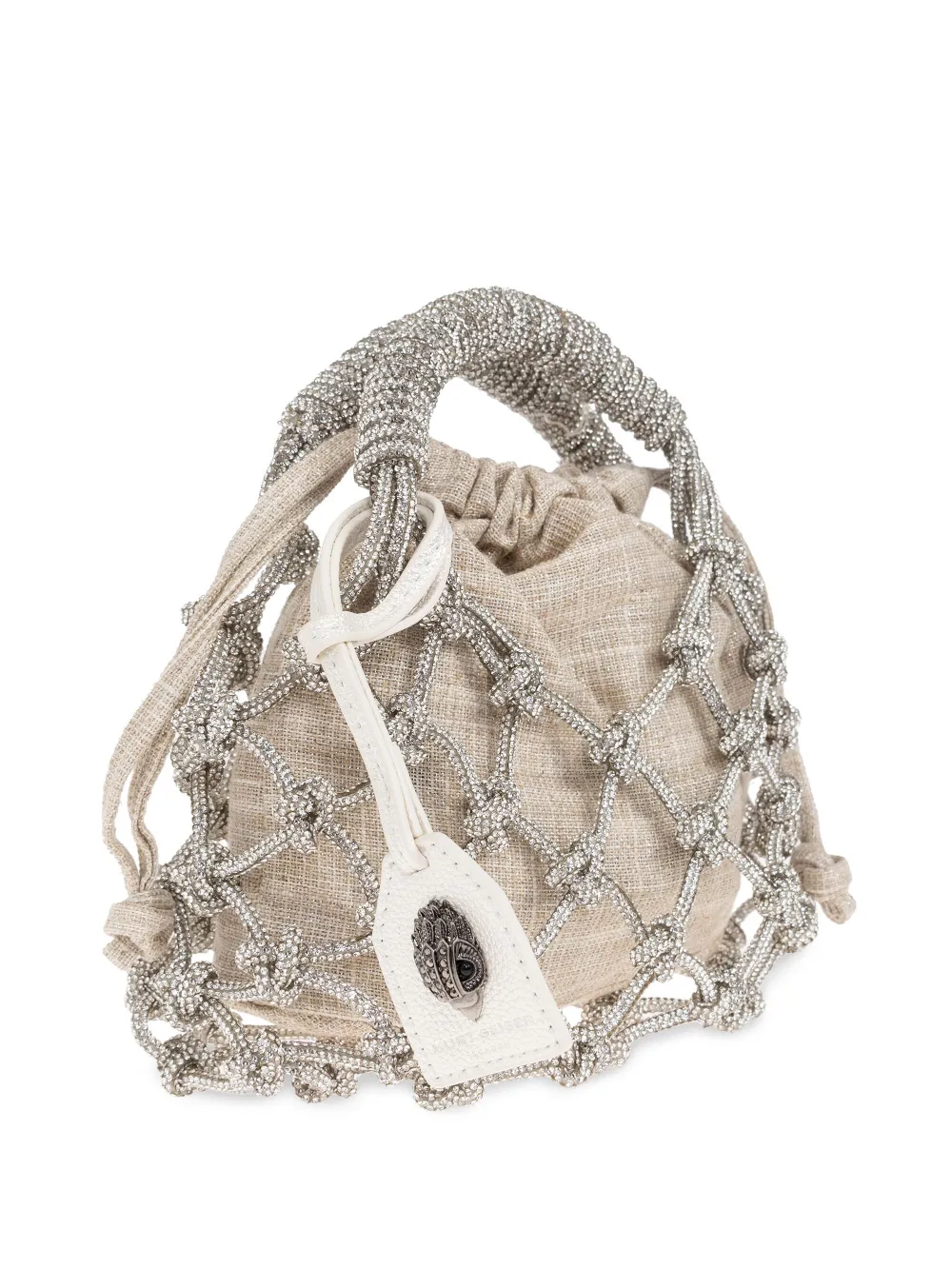 Kurt Geiger London Macramé kleine shopper Zilver