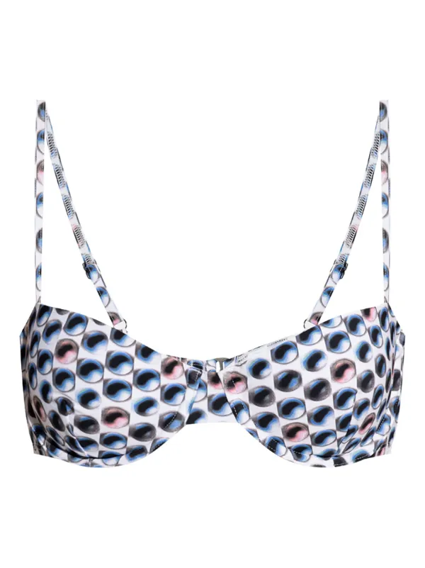 Tory Burch Eye-print Bikini Top in Blue