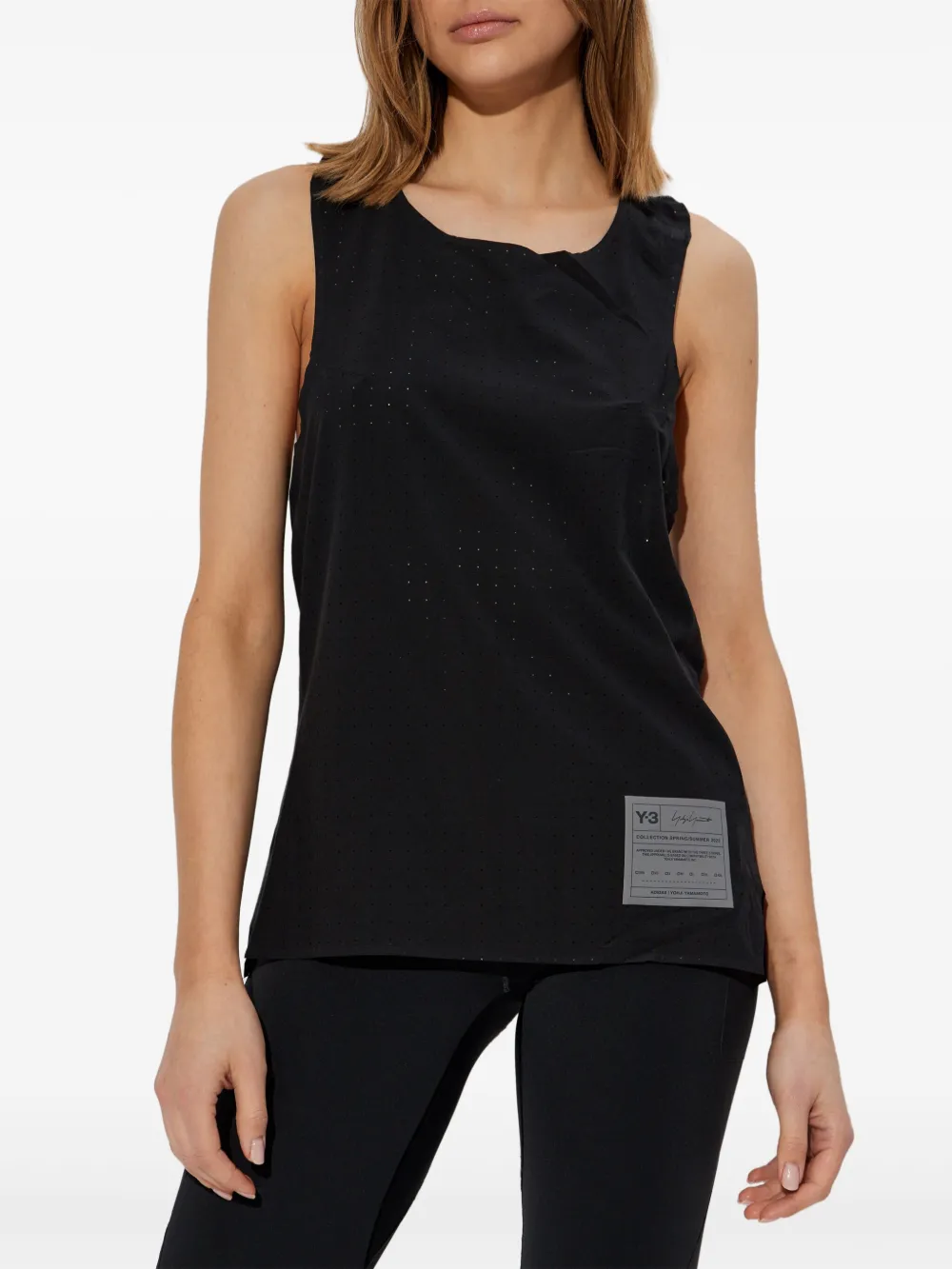 Y-3 Tanktop met geperforeerd detail Zwart