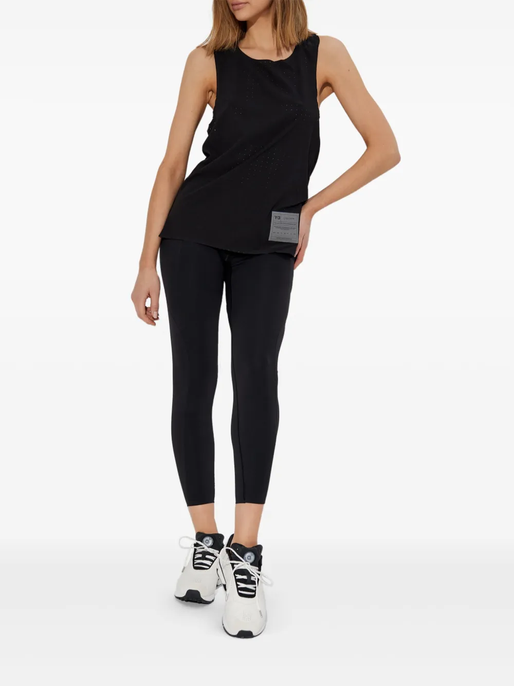 Y-3 Tanktop met geperforeerd detail Zwart
