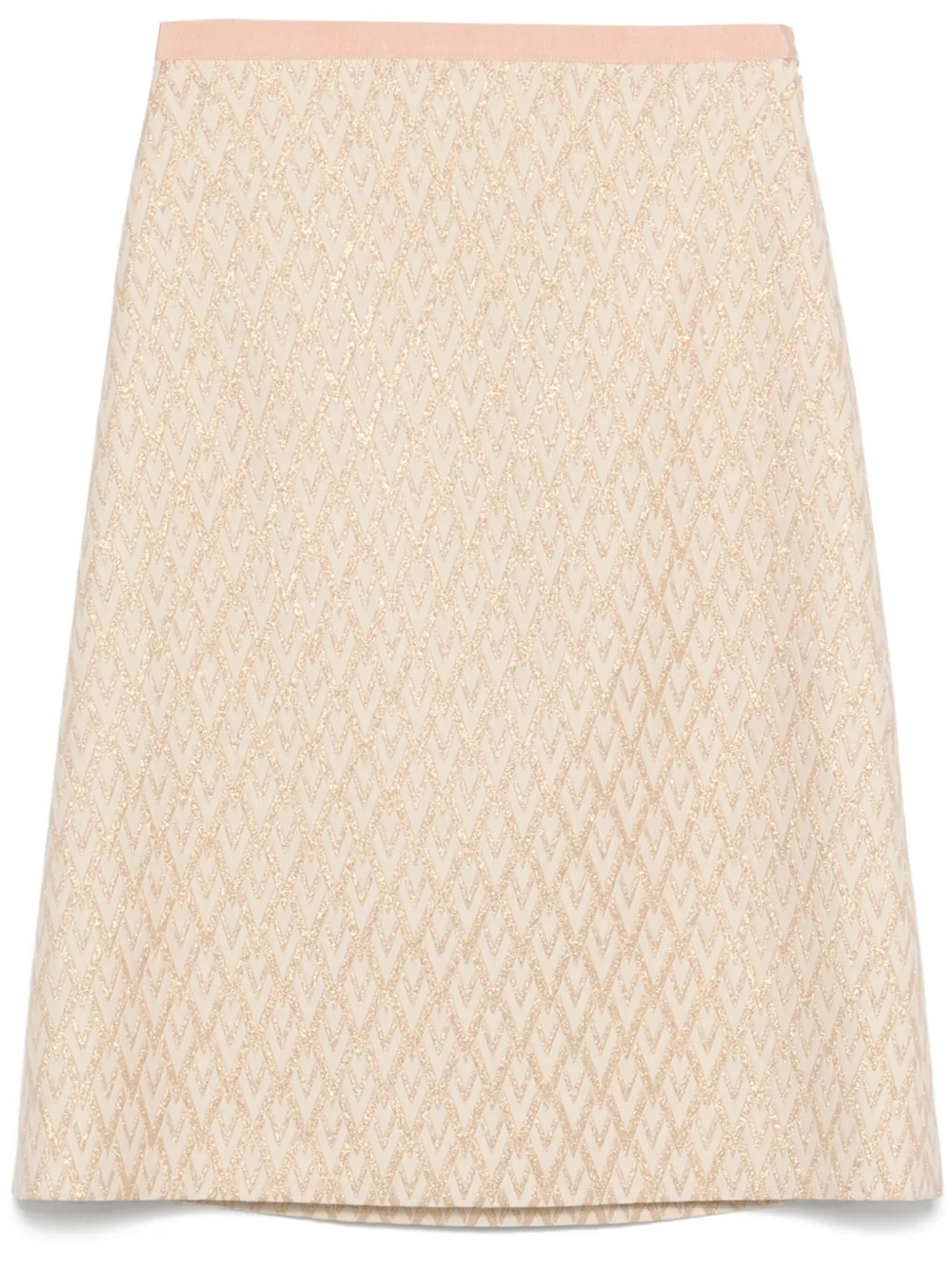 Valentino Garavani V-Logo-Signature midi-rok Beige