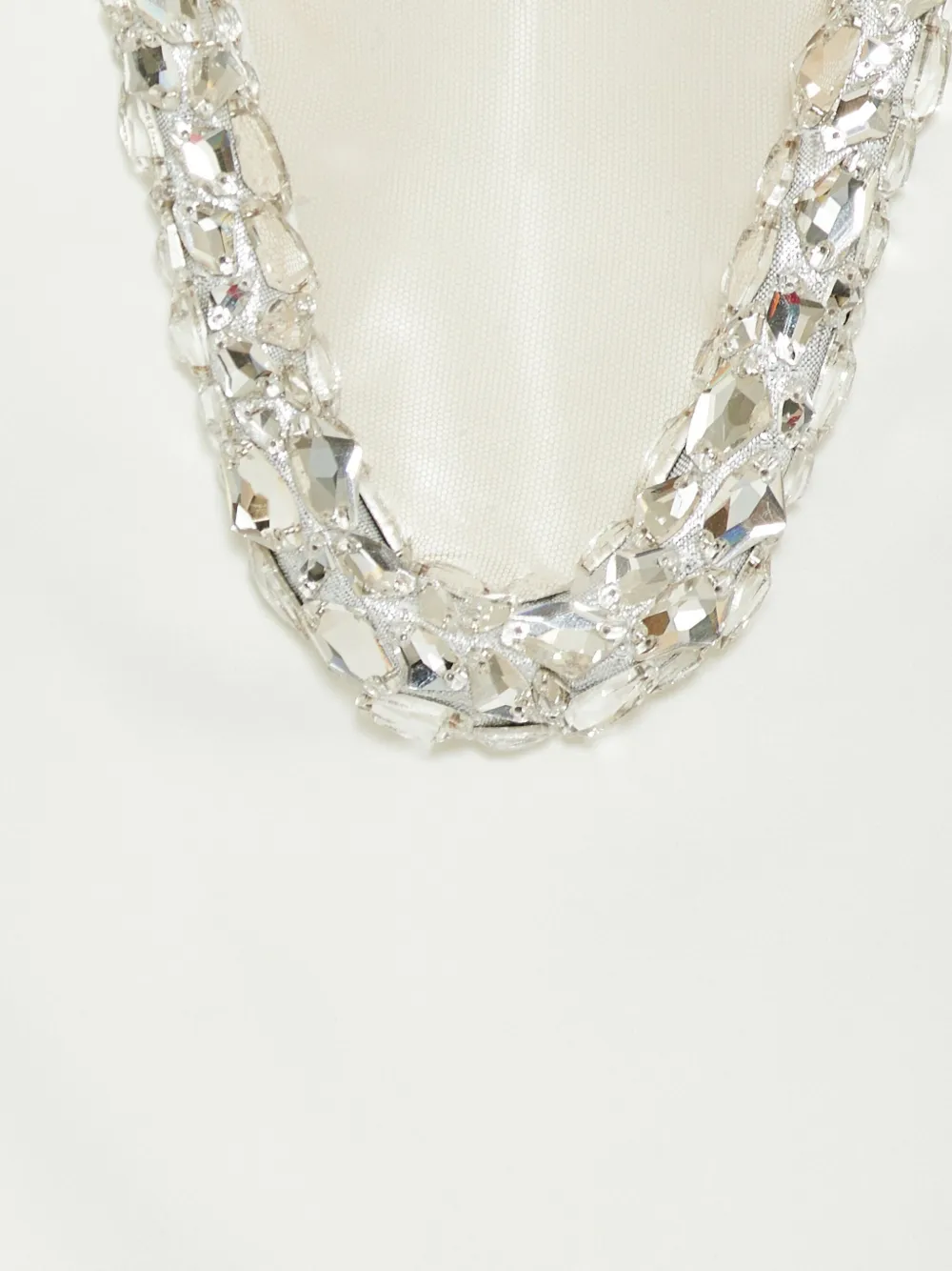 David Koma Jurk verfraaid met kristallen Wit