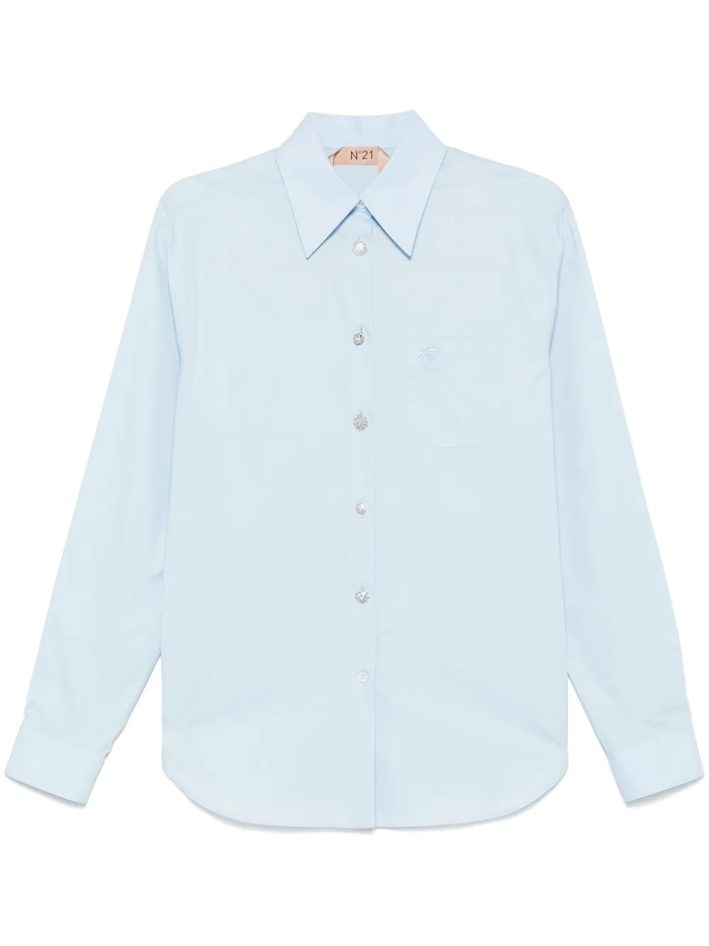 Shop N°21 Logo-embroidered Shirt In 蓝色