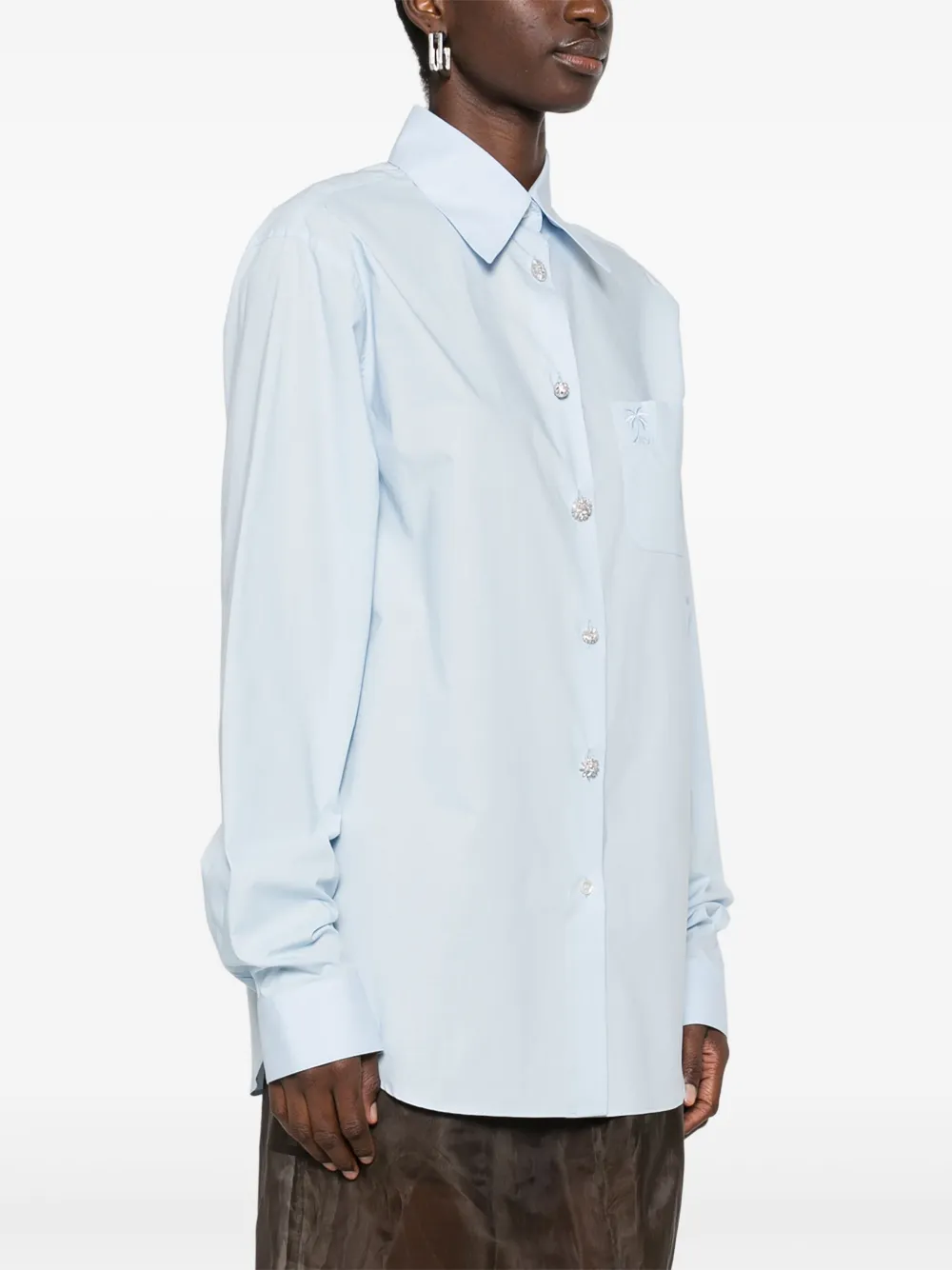 Shop N°21 Logo-embroidered Shirt In 蓝色
