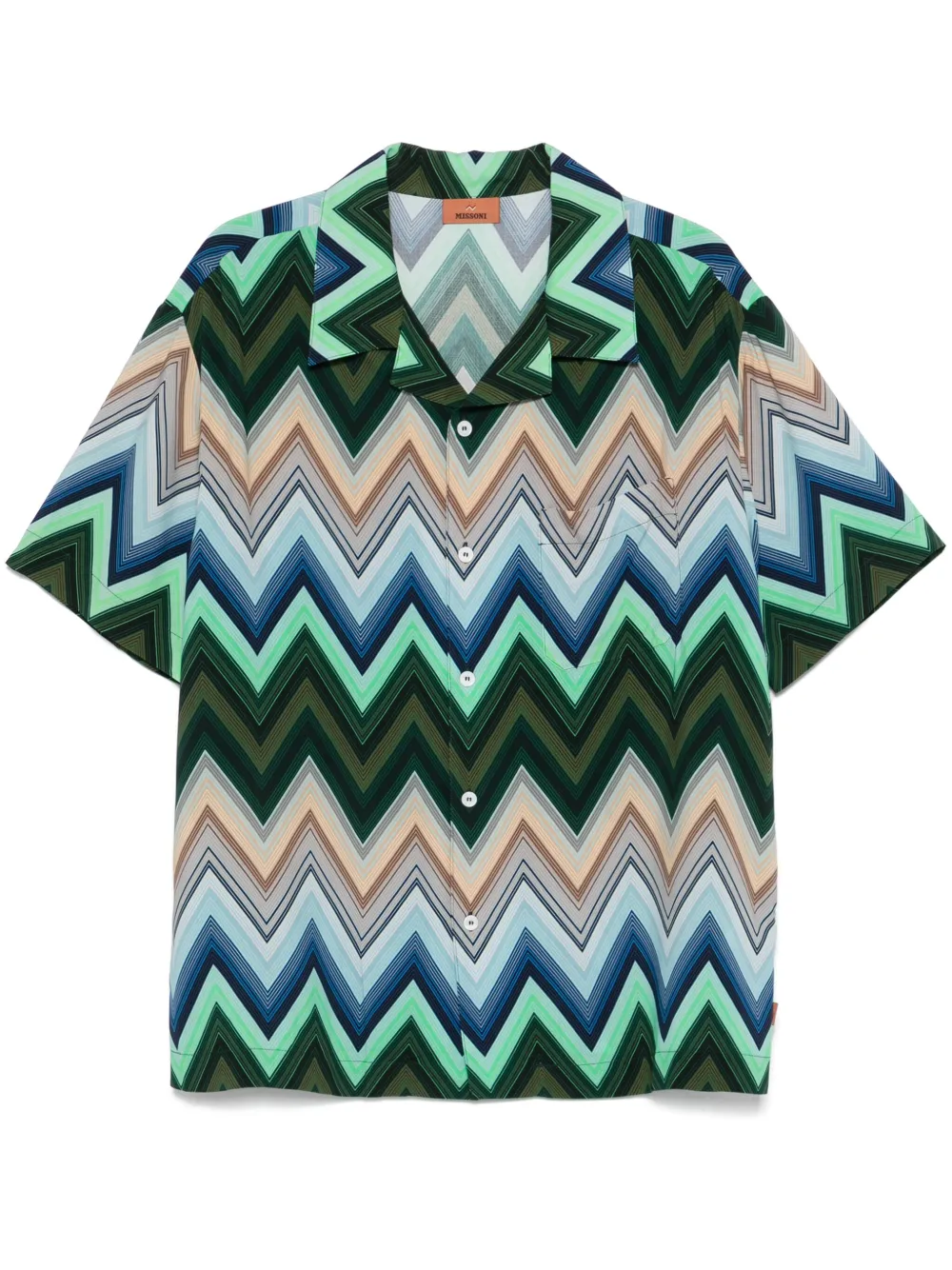 zigzag-print shirt