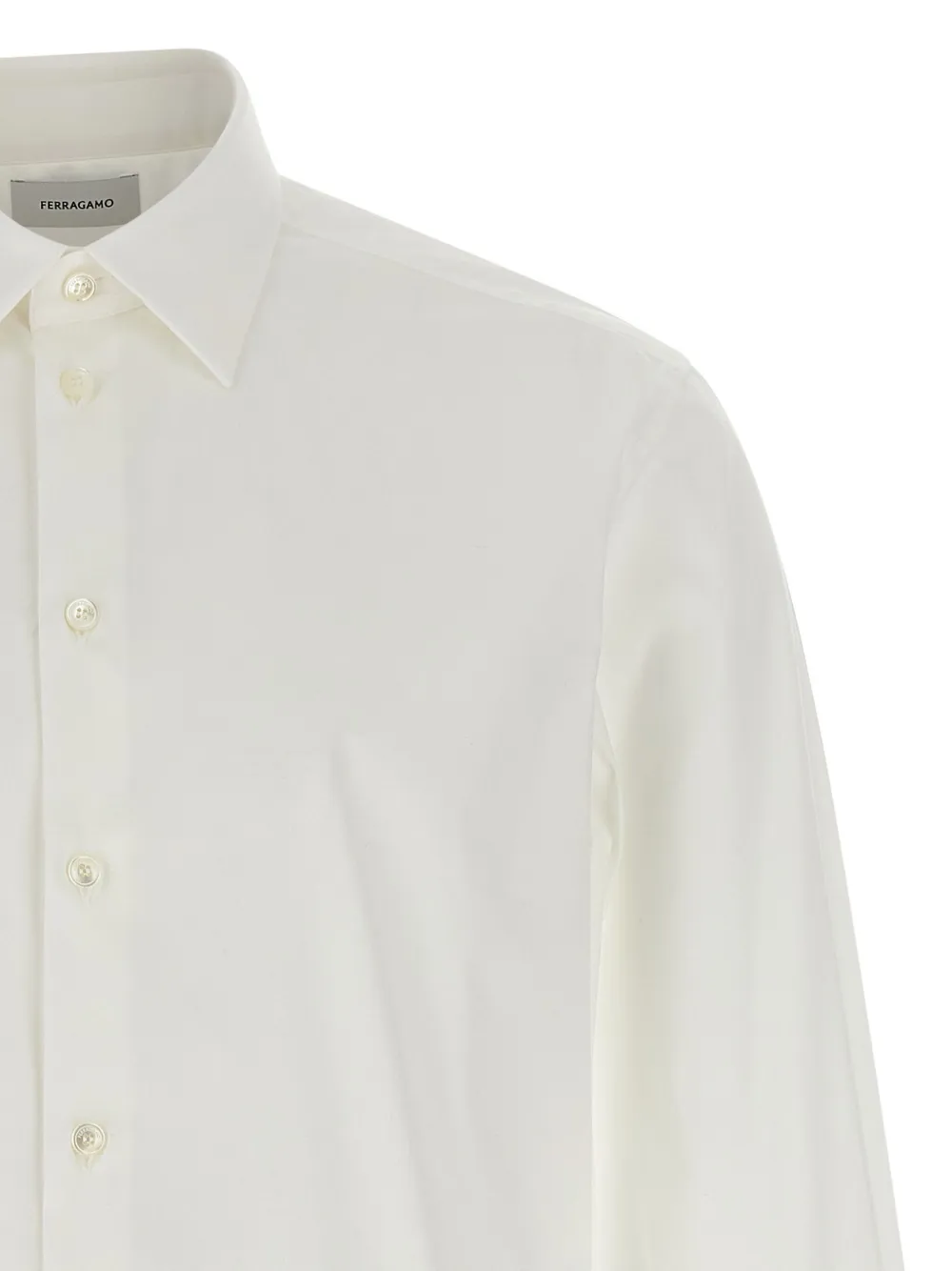 Ferragamo Overhemd van stretch katoen Wit