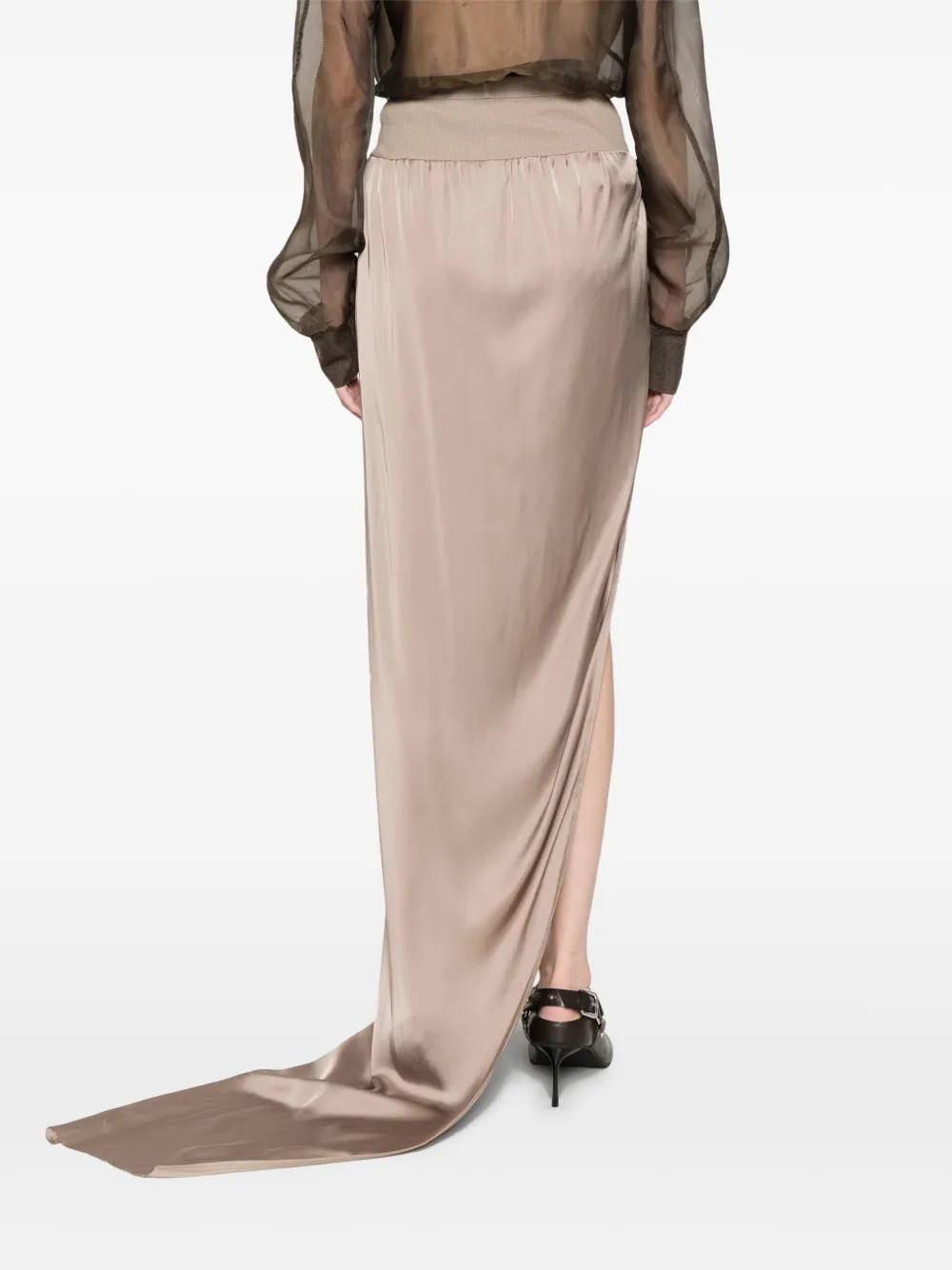 Rick Owens Split maxi-rok Beige