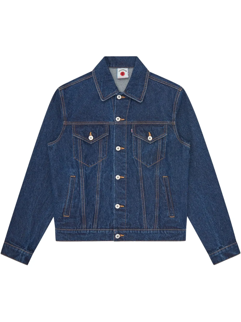 logo print denim jacket