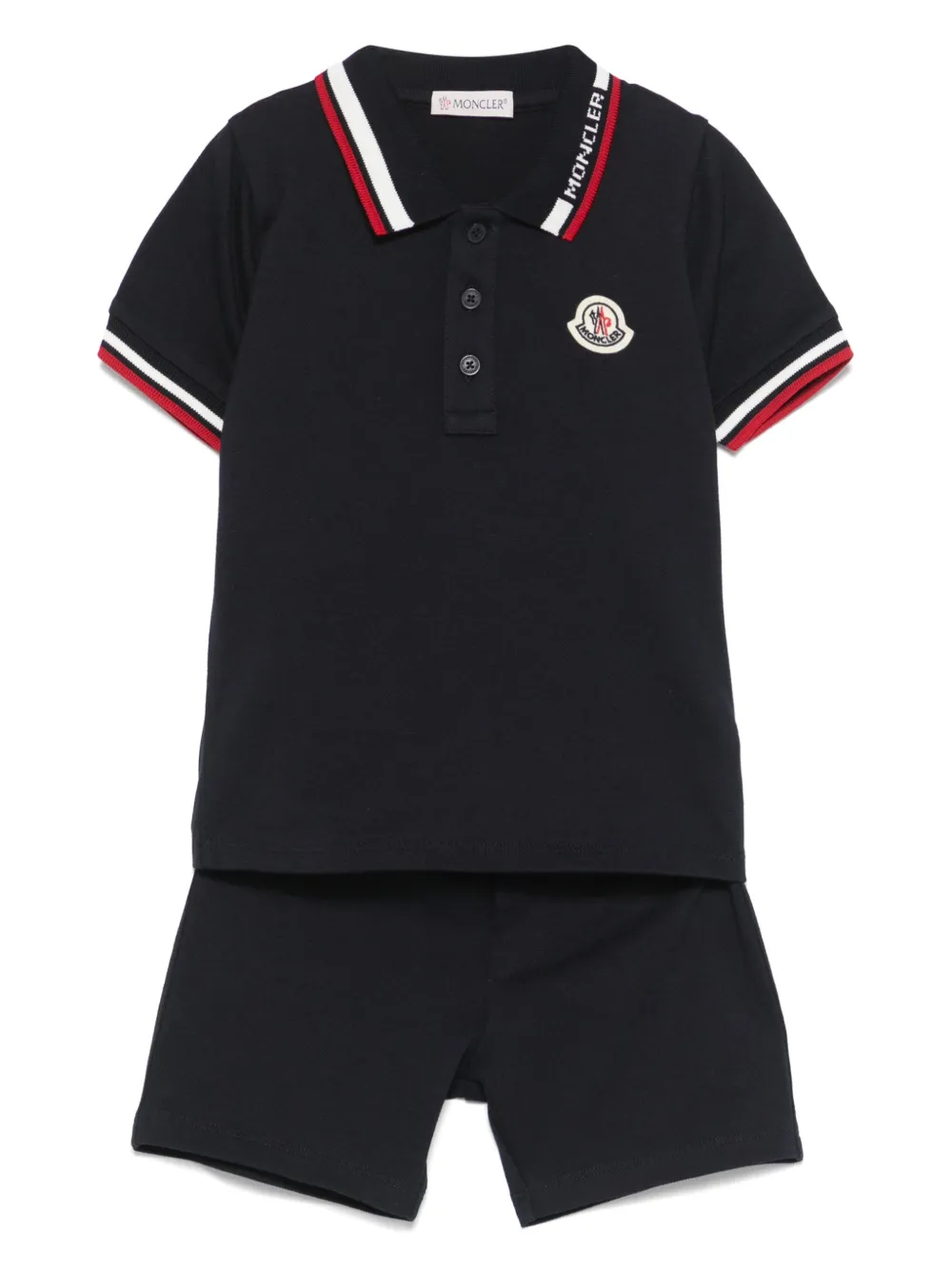 Moncler Enfant Shorts met logo jacquard Blauw