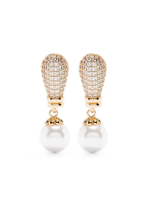 Self-Portrait crystal pearl earrings