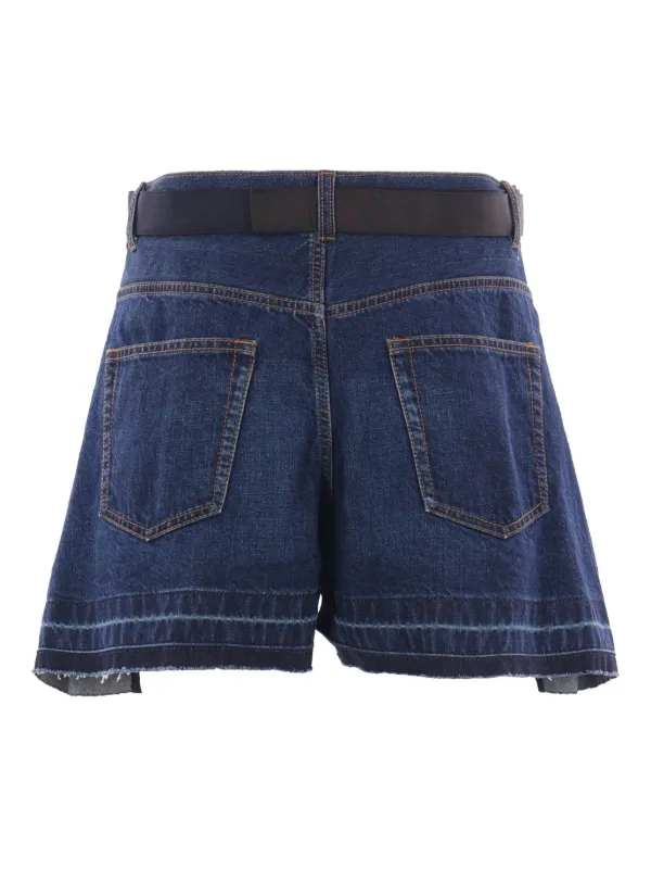 Sacai Belted Shorts | Blue | FARFETCH ZA