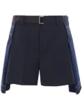 sacai belted shorts - Blue