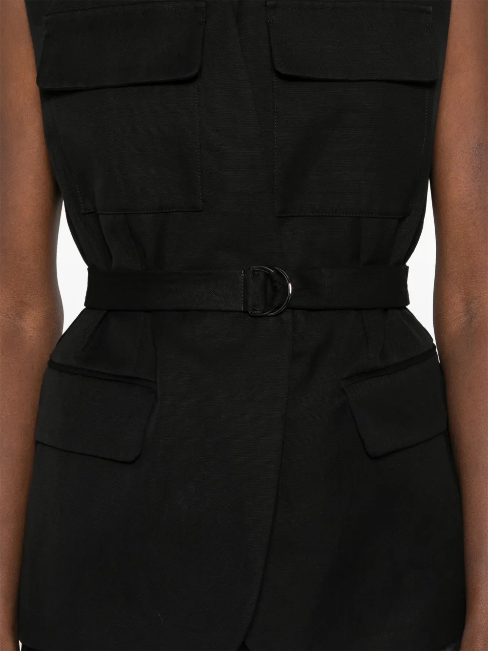 Brunello Cucinelli Gilet met riem Zwart