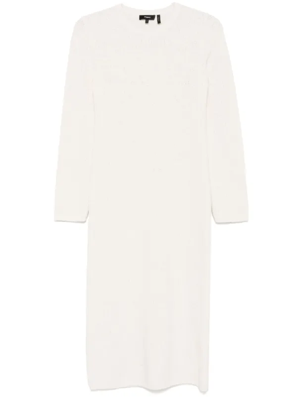 Theory Boucl Midi Dress - Neutrals