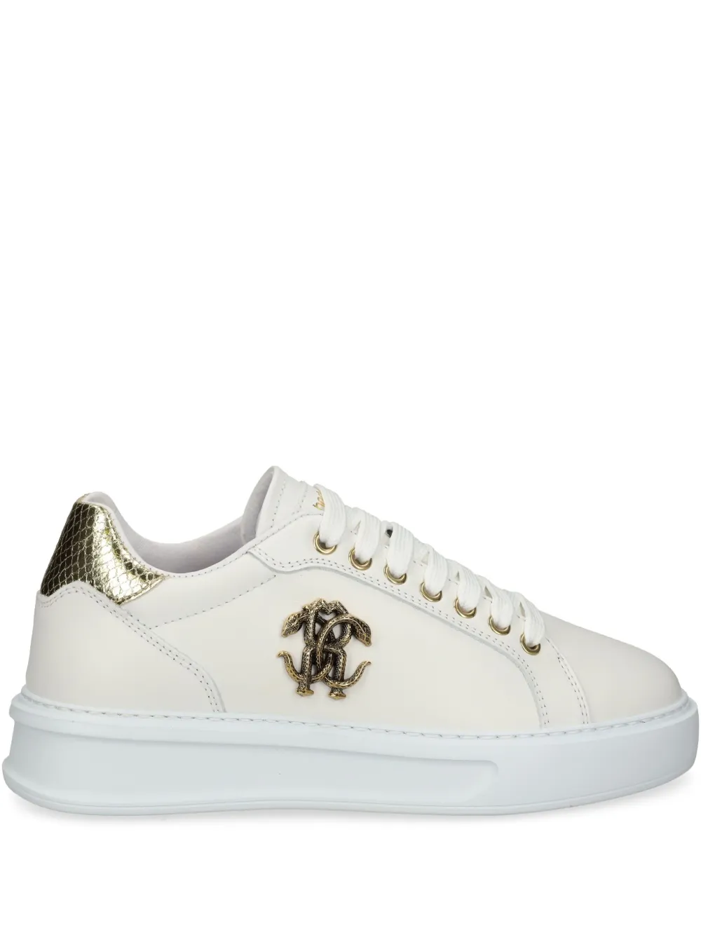 Roberto Cavalli leather sneakers Neutrals