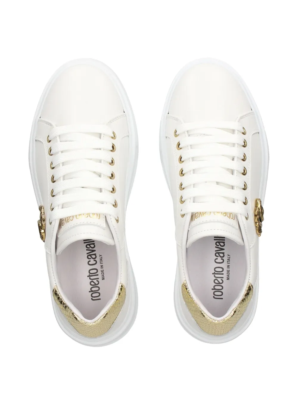 Roberto Cavalli leather sneakers Neutrals