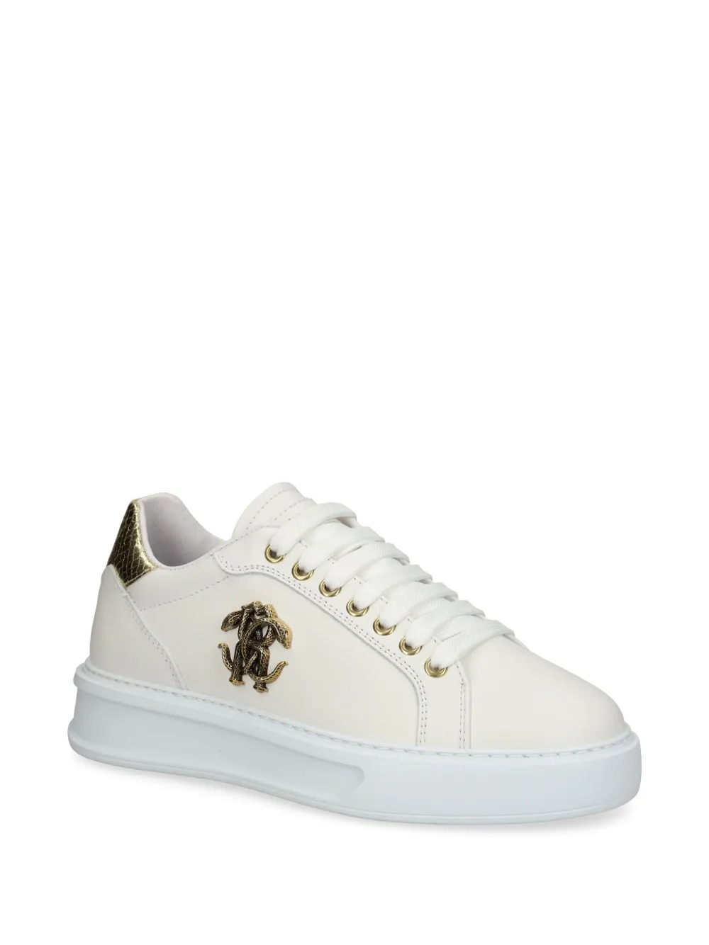 Roberto Cavalli leather sneakers - Beige