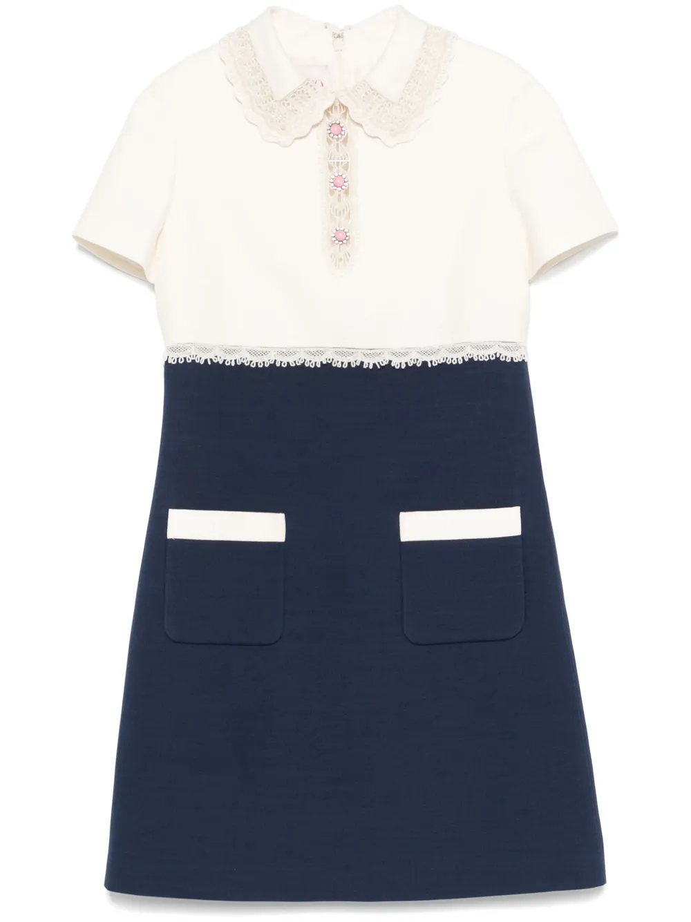 Valentino Garavani Mini-jurk met colourblocking Wit