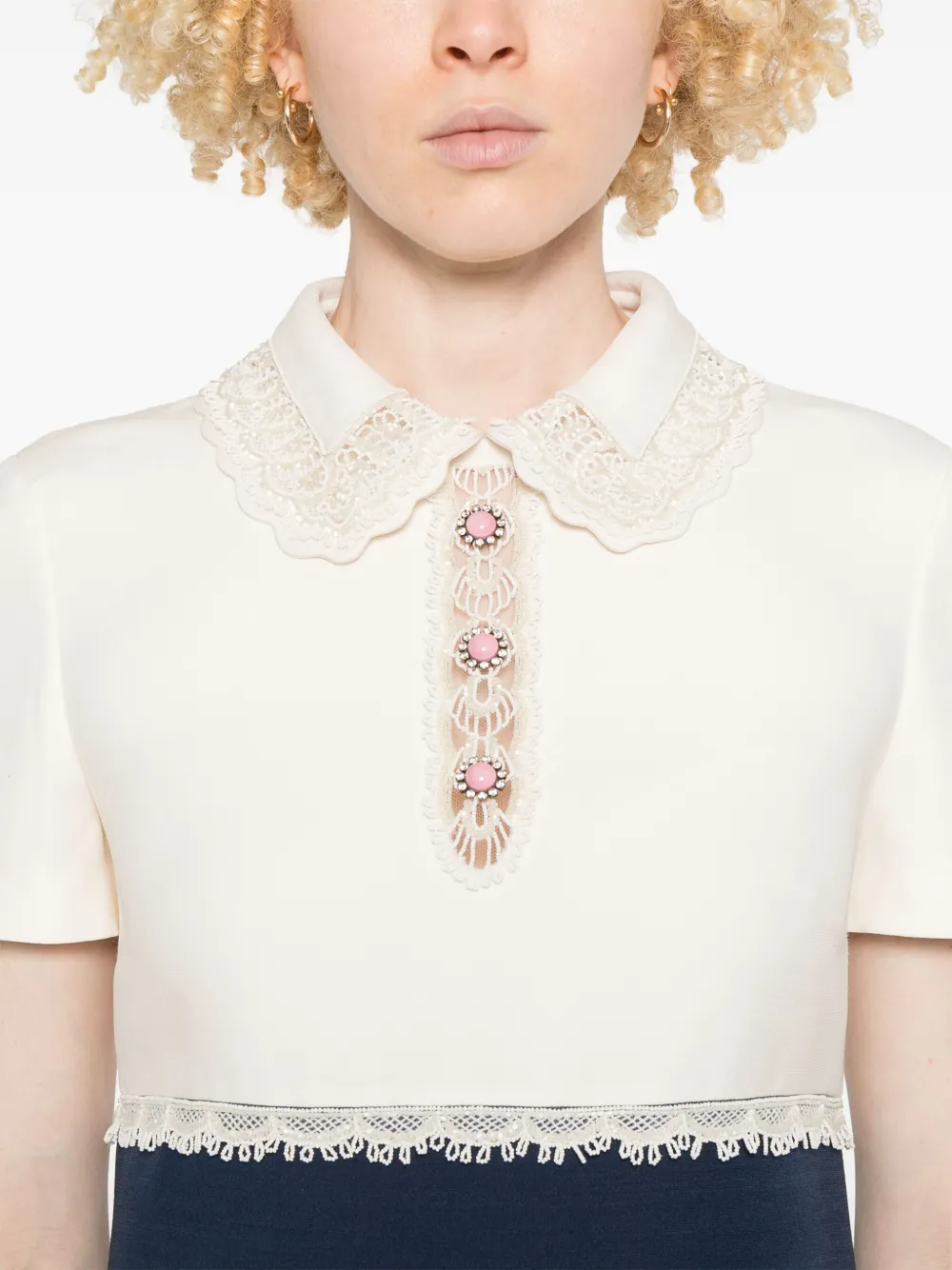 Valentino Garavani Mini-jurk met colourblocking Wit