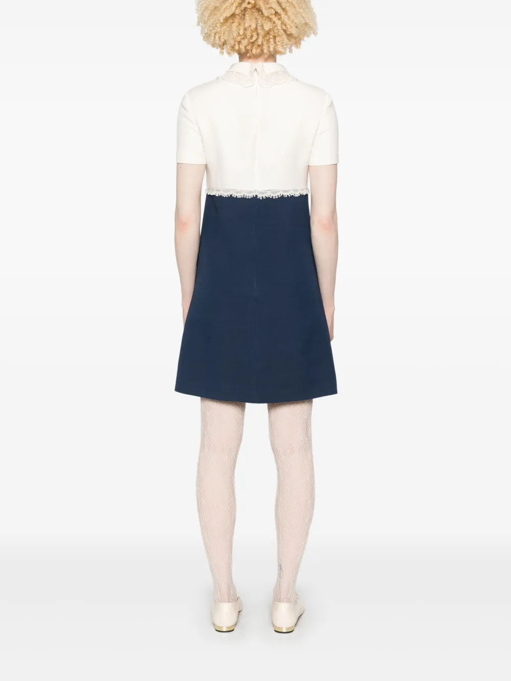 Valentino Garavani Mini-jurk met colourblocking Wit