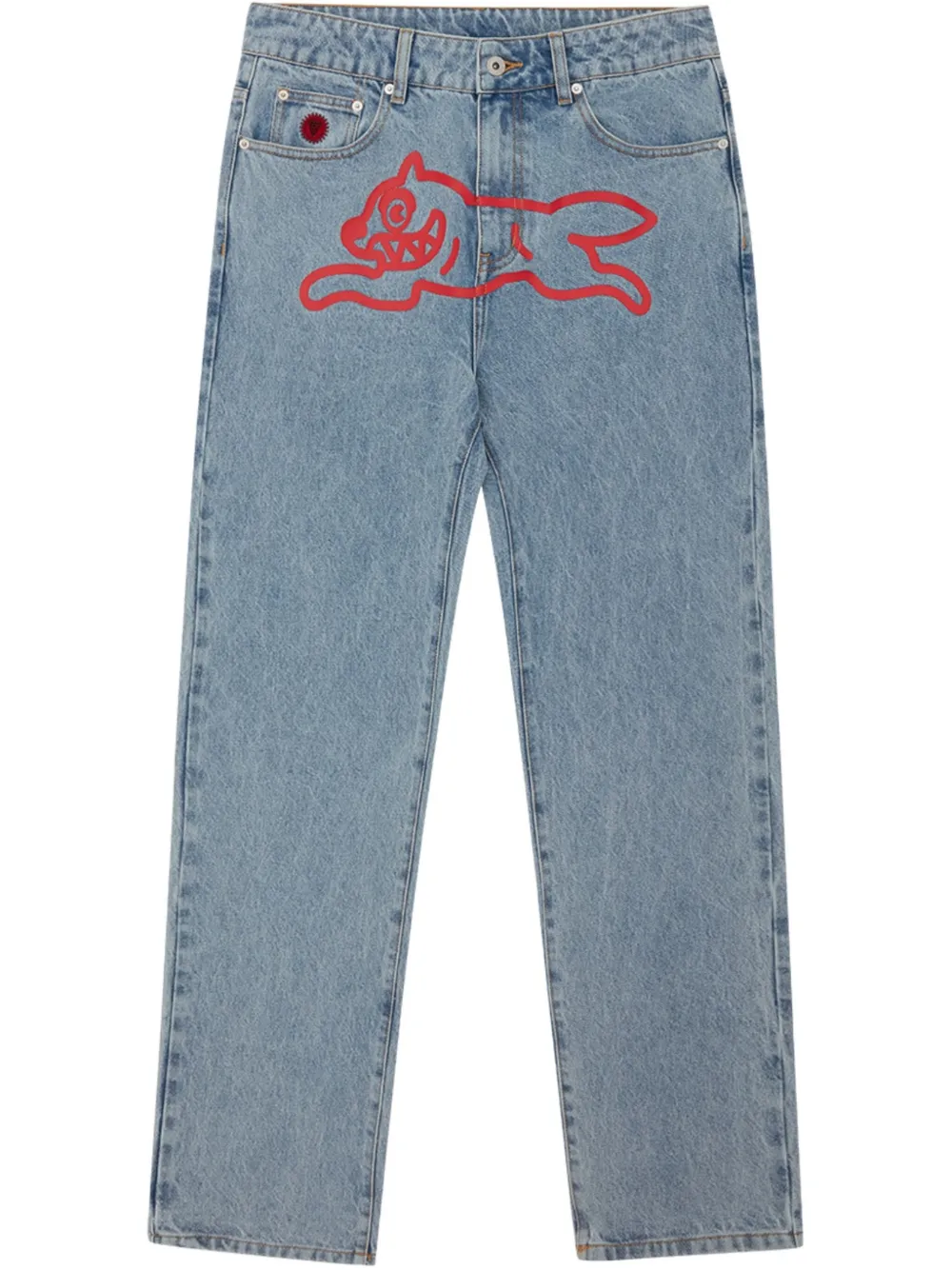 logo print jeans